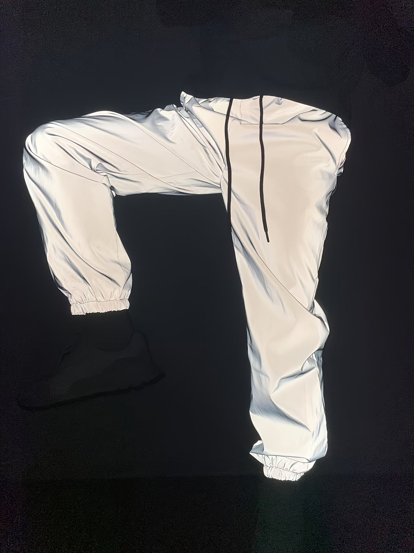 Spring and Autumn Men's Nighttime Reflective Sweatpants Fashion Streetwear Illuminated Straight Casual Trousers