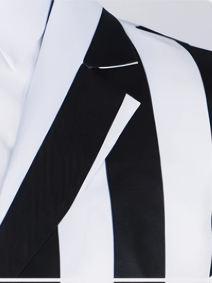 Adam Role Play Costume Men'S Black and White Striped Suit Jacket Shirt Pants Set Halloween Carnival Cosplay Anime Costume