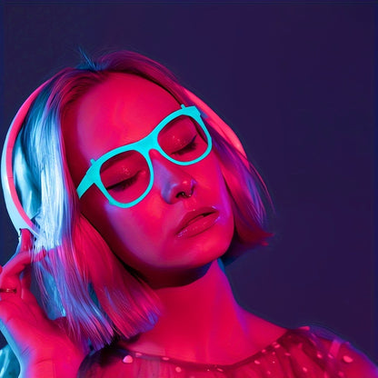 6 Pairs Glow-in-the-Dark Neon Party Glasses - UV Activated Round Plastic Frames for Bars, KTVs, Weddings & Birthdays | No Battery Needed Illuminating Photo Props & Group Accessories, Bar Accessories, Vibrant Eyewear Style, Lu