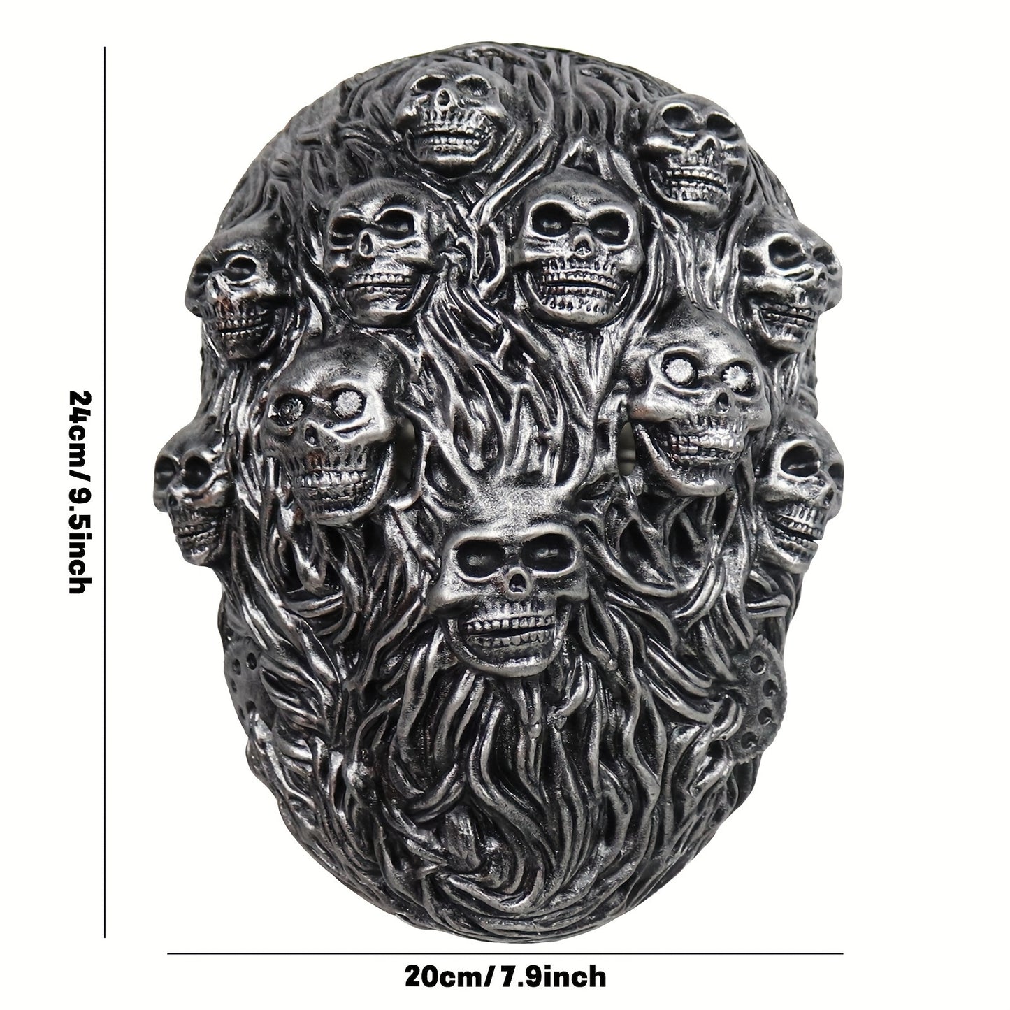 1pc Halloween Horror Skeleton Mask - Adult Size, Durable Rubber Material, Intricate Skull Design with Hair & Veil, Perfect for Costume Parties & Spooky Seasonal Decorations