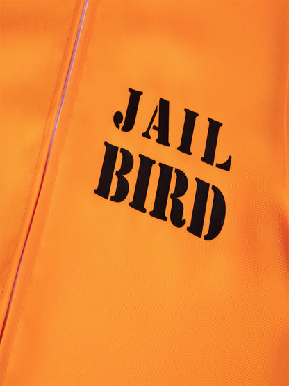 Men's Prison inmate Costume - Bright Orange Jail jumpsuit Onesie with Front Zipper, Halloween, Easter, Cosplay Party Outfit - Non-Stretch Fabric for Themed Events & Prison Roleplay - Easy to Clean, Simple Design, Comfortable