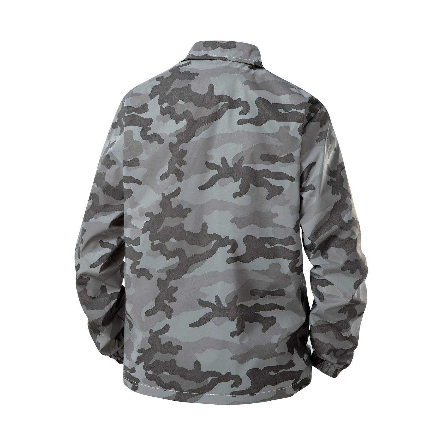 Men's Reflective Camo Soft Shell Jacket - Lightweight Polyester, Zip-Up Design with Flap Pockets, Gray Camouflage Pattern for Outdoor Activities, Running, Training, Hiking & Cycling - Perfect for Casual Wear