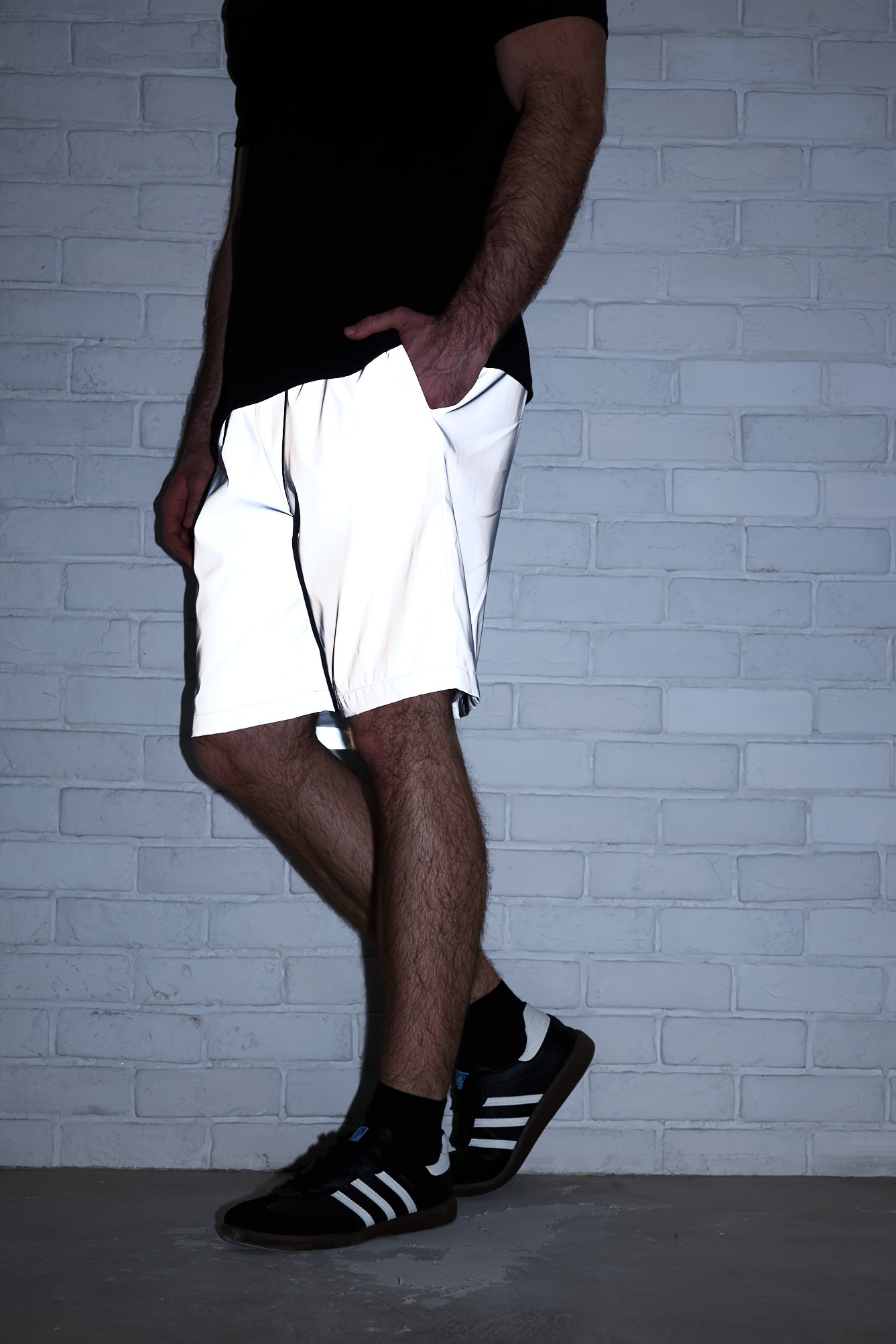 Summer Men's Reflective Shorts Fashion Sports Cycling Casual Straight Five-Pocket Pants