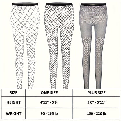 3 Pairs of Black Mesh Fishnet Tights with High Waist and Elasticity for Women, Perfect for Role Play, Hand Wash Only, Knit Fabric, Polyamide and Elastane Composition, Solid Color Theme, 118 g/m² Fabric Weight