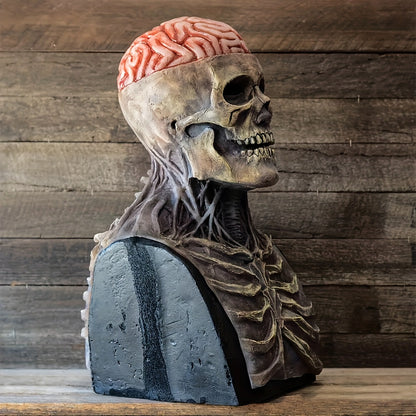 [Scary Horror Mask] Scary Horror Prop - 1pc Natural Latex Blood Cerebrum Full Head Skull Gentleman Mask | Halloween, Christmas Carnival & Cosplay Party | Ideal Masquerade Gift with Frightening Atmosphere