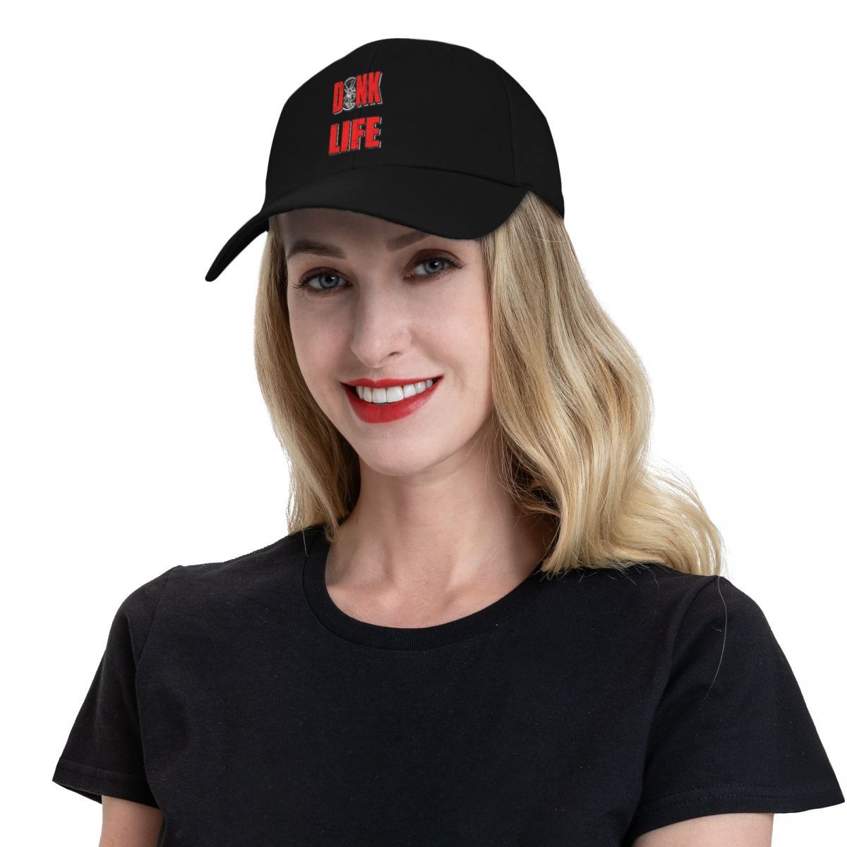 Impala & Caprice Donk Life Red Baseball Cap, a Streetwear Brand Offering Stylish Hats for Both Men And Women, Perfect for Hip Hop And Rave Events.