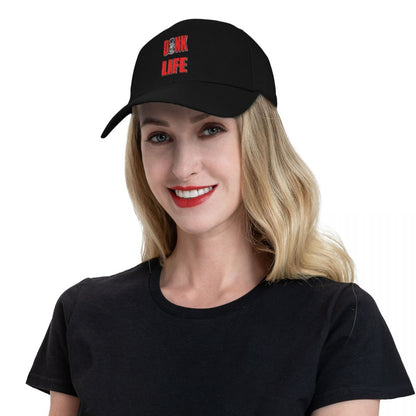 Impala & Caprice Donk Life Red Baseball Cap, a Streetwear Brand Offering Stylish Hats for Both Men And Women, Perfect for Hip Hop And Rave Events.