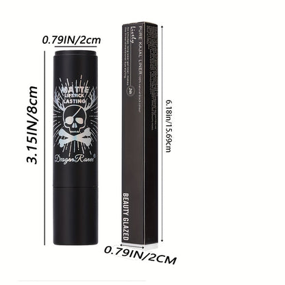 2pcs dark style makeup set, matte black lipstick with long-lasting waterproof eyeliner, black smoky eyeshadow, perfect for Halloween, create a weird and cute makeup, BEAUTY GLAZED