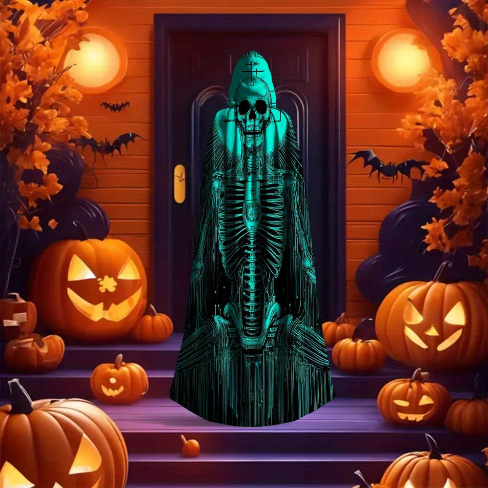 1pc Spooky Skeleton Witch's Robe Costume - Glowing Skeleton Design, Unisex Halloween Party Outfit for Men & Women, Easy-to-Wear for Cosplay, haunted houses & Halloween Parties - Perfect Halloween Gift, Cosplay Attire, Futuris