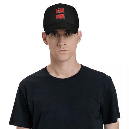 Impala & Caprice Donk Life Red Baseball Cap, a Streetwear Brand Offering Stylish Hats for Both Men And Women, Perfect for Hip Hop And Rave Events.