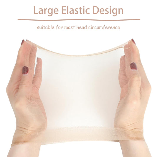 [2pcs Adult Hat Wig] 2pcs Soft Breathable Adult Hat Wig | Stretchy Nylon, Suitable for Halloween and Role-Playing Use, Unisex for Men and Women, High Definition Transparent Wig Cap