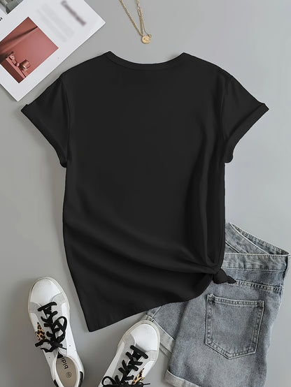 Women'S "Rave Mama" Graphic Tee - Black Casual Summer T-Shirt with Colorful Lettering, Short Sleeve, Round Neck, Lightweight Polyester Blend, Perfect for Festivals & Casual Attire, Festival Clothing | Playful Design | Comfort