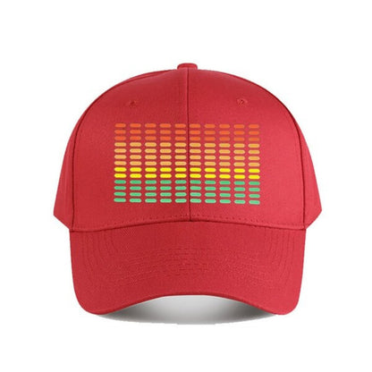 Sound Activated LED Music Equalizer Hat - RGB Lighting (Red/Green/Blue/Purple), Adjustable Snapback Baseball Cap, Breathable Polyester Nightclub & Festival Headgear for DJs, Concerts, Parties - Unisex Clubbing Cap, Music Acce