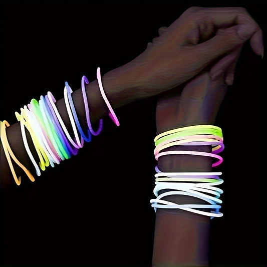 10pc Luminous Silicone Bracelet Set Simple Style Hand Jewelry Decoration Party Favors, For Music Festival