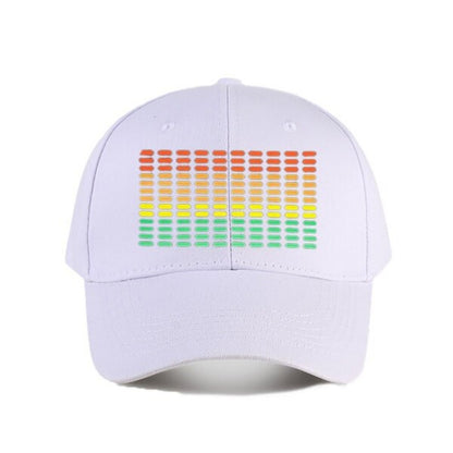 Sound Activated LED Music Equalizer Hat - RGB Lighting (Red/Green/Blue/Purple), Adjustable Snapback Baseball Cap, Breathable Polyester Nightclub & Festival Headgear for DJs, Concerts, Parties - Unisex Clubbing Cap, Music Acce