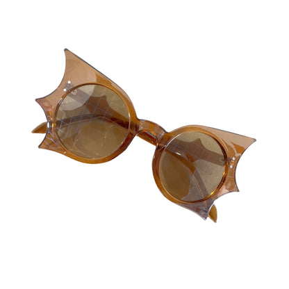 Y2K Vampire Bat-Shaped Fashion Glasses - Gothic Leopard Print & Solid Black Frames for Halloween, Costume Parties, Teens Fashion Accessories, Party Eyewear, Playful Eyewear, Bold Statement Pieces