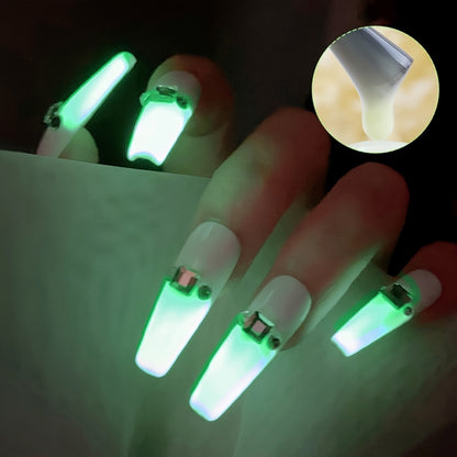2024 Trendy Fluorescent Nail Polish Gel - XEIJAYI Noctilucent Color Coated, Glossy Finish, Round Shape, Alcohol-Free, Popular Social Media Hit, Glow in the Dark Nail Lacquer for Parties and Nightlife, Nail Art Supplie