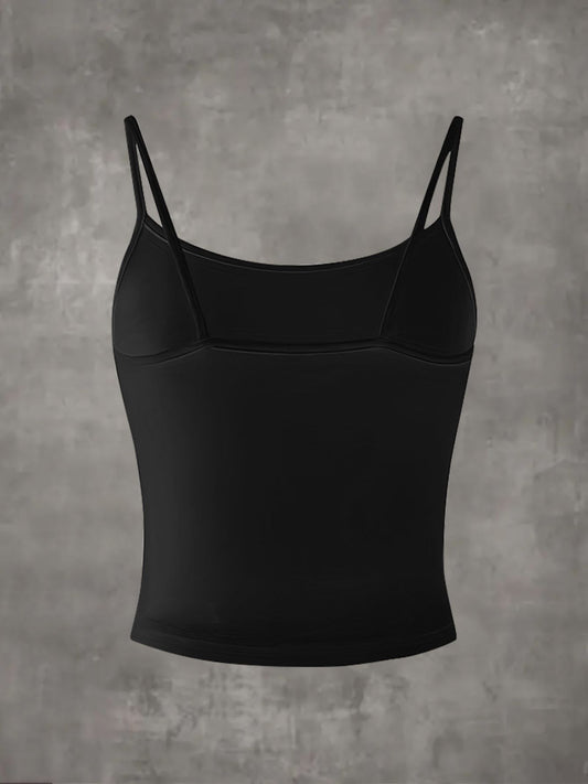 Women'S Black Halter Neck Tank Top with Bold "HARDCORE" Print - Sleeveless, Round Neck, Stretchy Polyester Blend, Perfect for Summer & Casual Wear, Casual Wear Top | Bold Lettering Top | Comfortable Fit