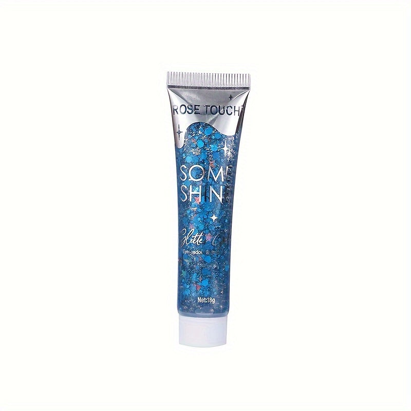 [Glitter Body Gel] Multi-Use Long-Lasting Body Glitter Gel | Plant-Based Ingredients, 6-Sided Shape, For Face, Hair, Eyes, Music Festivals, Parties, Carnival/Mardi Gras/Masquerade