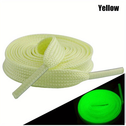 1pair Luminous Shoelaces Men's Women's Sneakers Shoelaces, Glow In The Dark, Fluorescent Shoelaces For Party Dance Dress Up