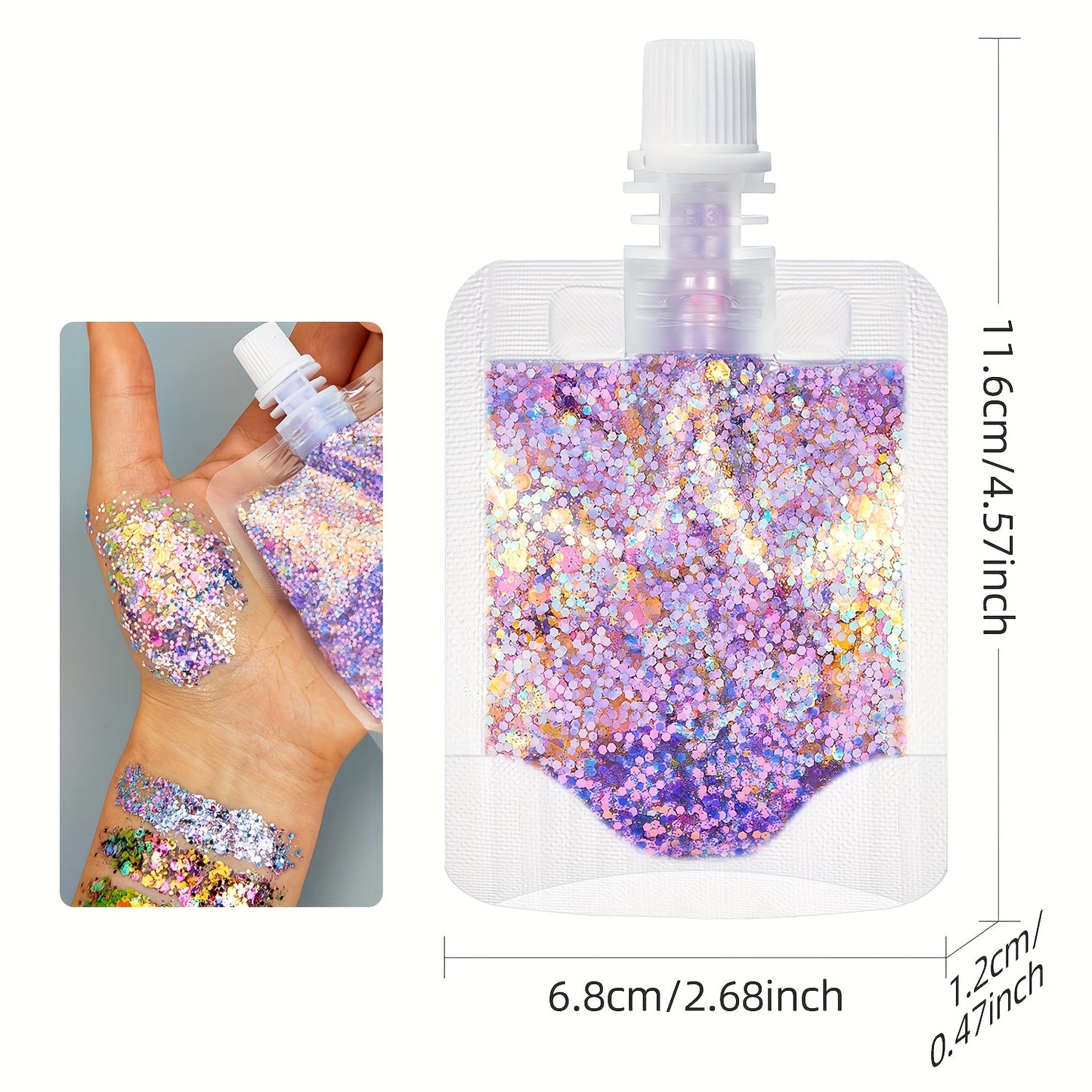 2pcs mermaid Gel Body Glitter- Vibrant Sequin Mermaid Makeup, Eye Shadow & Face Patch, Ideal for Beach & Party Looks, Very suitable for music festivals,Beach Makeup|Vibrant Glitter |Colorful Glitters