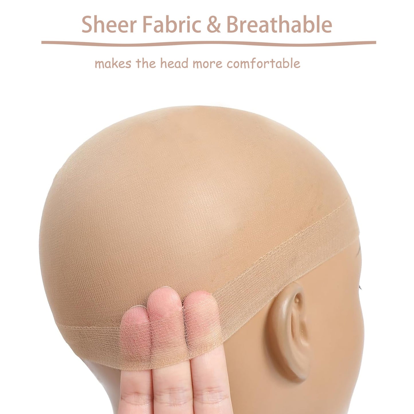 [2pcs Adult Hat Wig] 2pcs Soft Breathable Adult Hat Wig | Stretchy Nylon, Suitable for Halloween and Role-Playing Use, Unisex for Men and Women, High Definition Transparent Wig Cap
