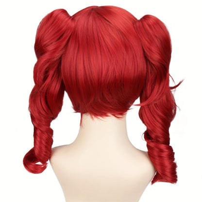 [Scary Clown Wig] Heat-Resistant Synthetic Fiber Scary Clown Wig - Red Curly Hair, Extreme Volume for Halloween, Circus, Costume Parties | Easy to Style & Maintain - Unisex Adult Horror Party Makeup - Compatible with Pennywis
