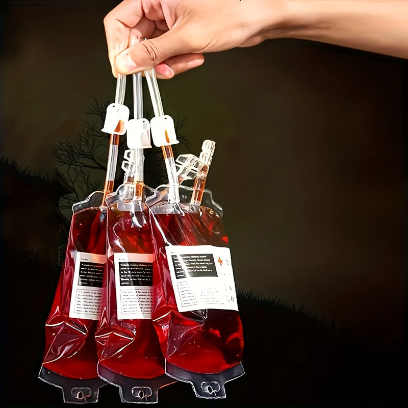 3pcs Halloween Blood Bag Party Decorations, Themed Reusable Makeup Ball Masks, Costume Party Props, Party Bags