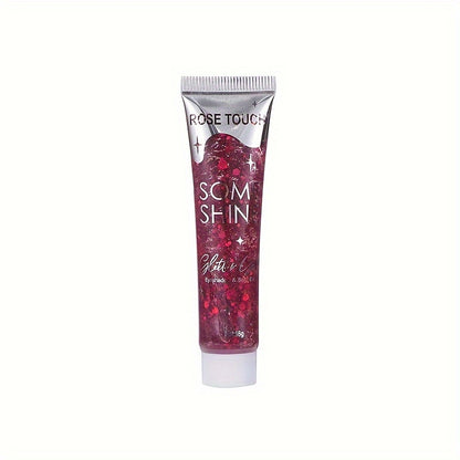 [Glitter Body Gel] Multi-Use Long-Lasting Body Glitter Gel | Plant-Based Ingredients, 6-Sided Shape, For Face, Hair, Eyes, Music Festivals, Parties, Carnival/Mardi Gras/Masquerade