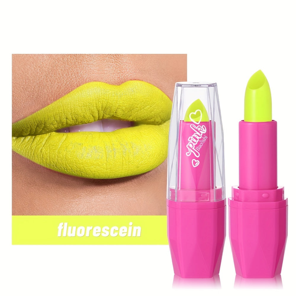 Neon Glow Halloween Lipstick Set – Vibrant Long-Lasting Party Makeup with Pink, Blue, Yellow, Green, Orange & Purple Colors in a Tub – Bold, Smudge-Proof & Perfect for Raves, Music Festivals & Holiday Looks (B0771-2