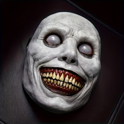 [Scary Zombie Mask Set] Scary Halloween Zombie Mask Set - 1pc Clown & Demon Dual Design | Lightweight Breathable Plastic | Cosplay/Haunted House Party | Fangs Included