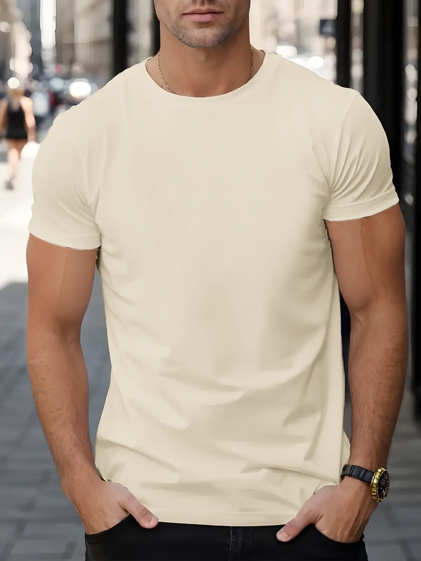 Men's Trendy Summer Short-Sleeve T-Shirt with "Rave" Graphic Print - Breathable, Versatile Round Neck Tee for Beach Vacations & Casual Wear, Breathable Clothing | Relaxed Fit Shirt | Comfortable Fabric, Shirts for Summer