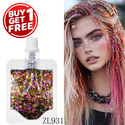 2pcs mermaid Gel Body Glitter- Vibrant Sequin Mermaid Makeup, Eye Shadow & Face Patch, Ideal for Beach & Party Looks, Very suitable for music festivals,Beach Makeup|Vibrant Glitter |Colorful Glitters