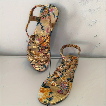 Women'S Rainbow Color Flat Sandals - Stylish Slip-On Open-Toe Summer Shoes with Synthetic Cover & TPR Sole, Vibrant All-Season Comfort for Casual Wear, Strappy Sandals