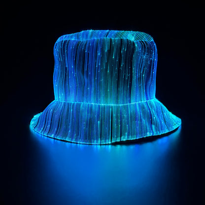 7 Colors, 4 Flashing Modes LED Fisherman Cap - Vibrant Neon Party Hat with USB Rechargeable Battery, Polypropylene Fiber, Perfect for Birthdays, Bar-Bat-Mitzvah, and Tailgating, Festive Headgear | Neon Party Hat | Polypropyle