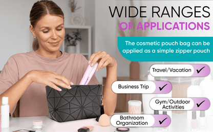 3pc Glow Radium Holographic Reflective Makeup Bag Se