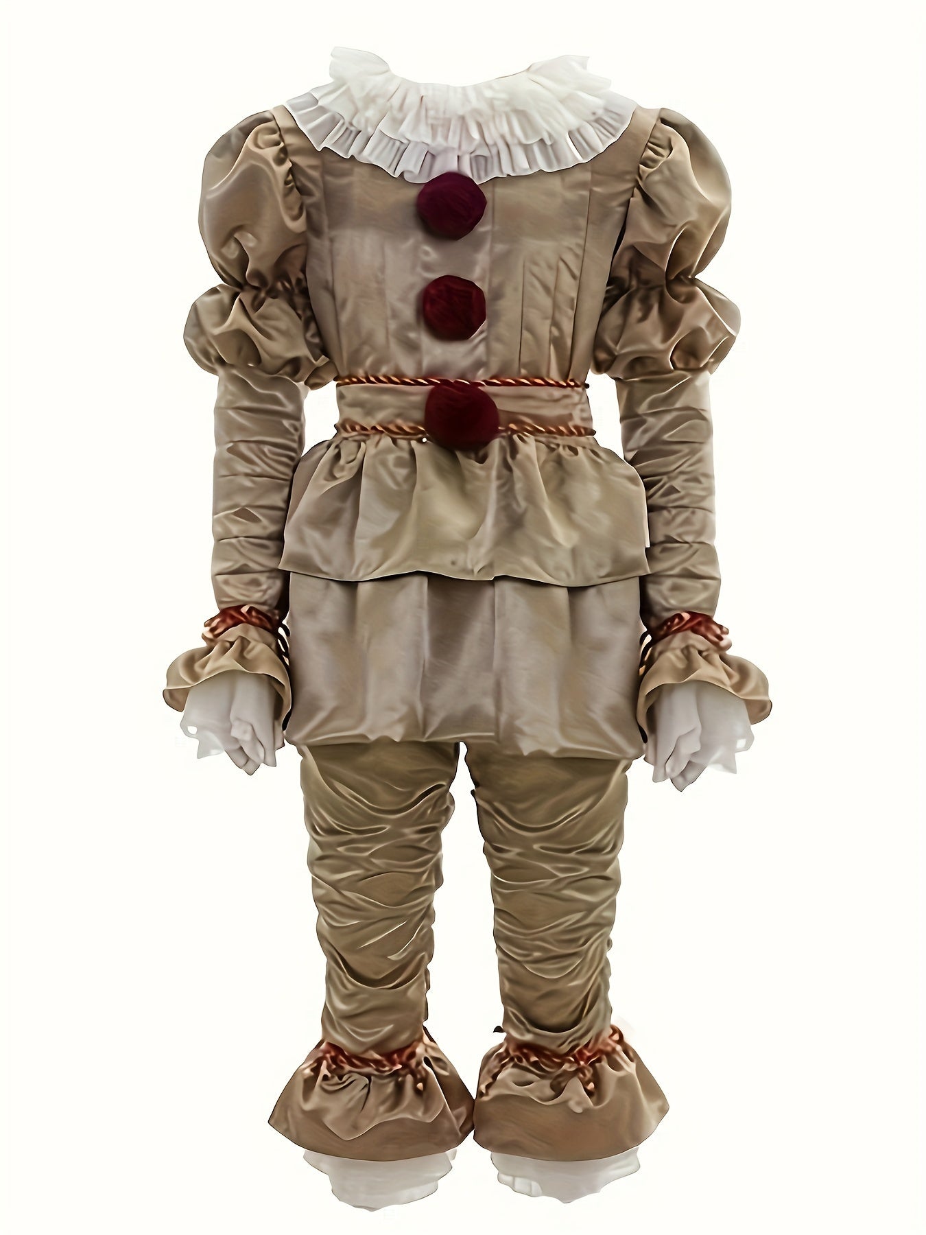 Scary Clown Halloween Costume Cosplay Party Outfit Full Set Adults