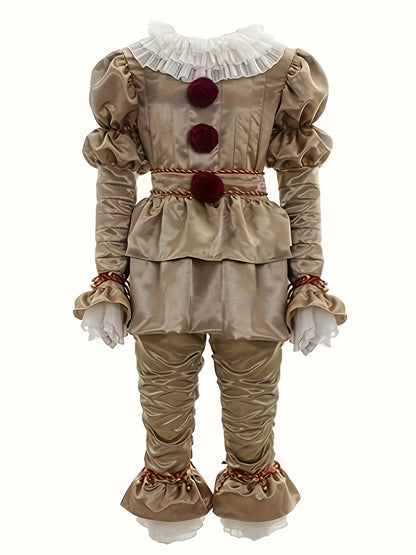 Scary Clown Halloween Costume Cosplay Party Outfit Full Set Adults