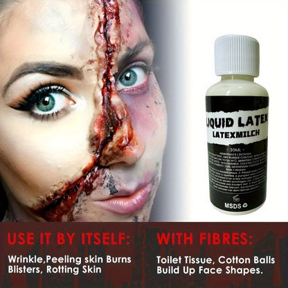 2pcs Liquid Latex SFX Makeup - Quick-Dry Body Paint for Scars, Wounds, Wrinkles | Perfect for Halloween & Special Effects | 30ml Each, Halloween Makeup|Realistic Effects|FastDry Latex
