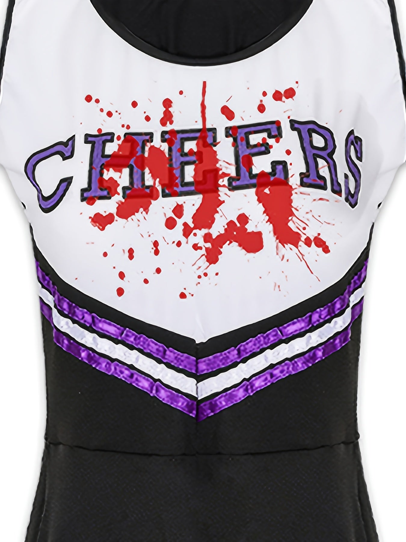 [Clothes without red pattern, with matching color DIY]Women's Zombie Cheerleader Halloween Costume, Adult Cheerleader Stockings, Adult Women's Cheerleader Dress, Zombie Costume, Halloween Scary Costume