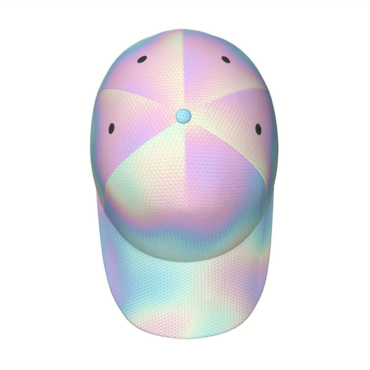 1pc Rainbow Iridescent Reflective Baseball Cap for Men & Women - Adjustable Lightweight Duckbill Hat with Cartoon Pattern, Outdoor Casual Travel Beach Party Hat, Perfect Gift for Halloween, Father’s Day, Graduation, Travel