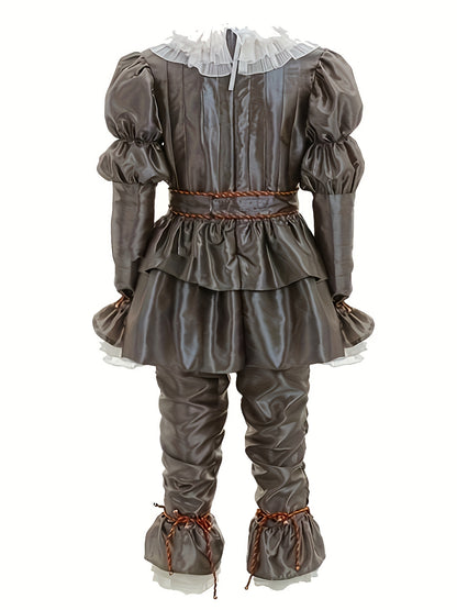 Scary Clown Halloween Costume Cosplay Party Outfit Full Set Adults