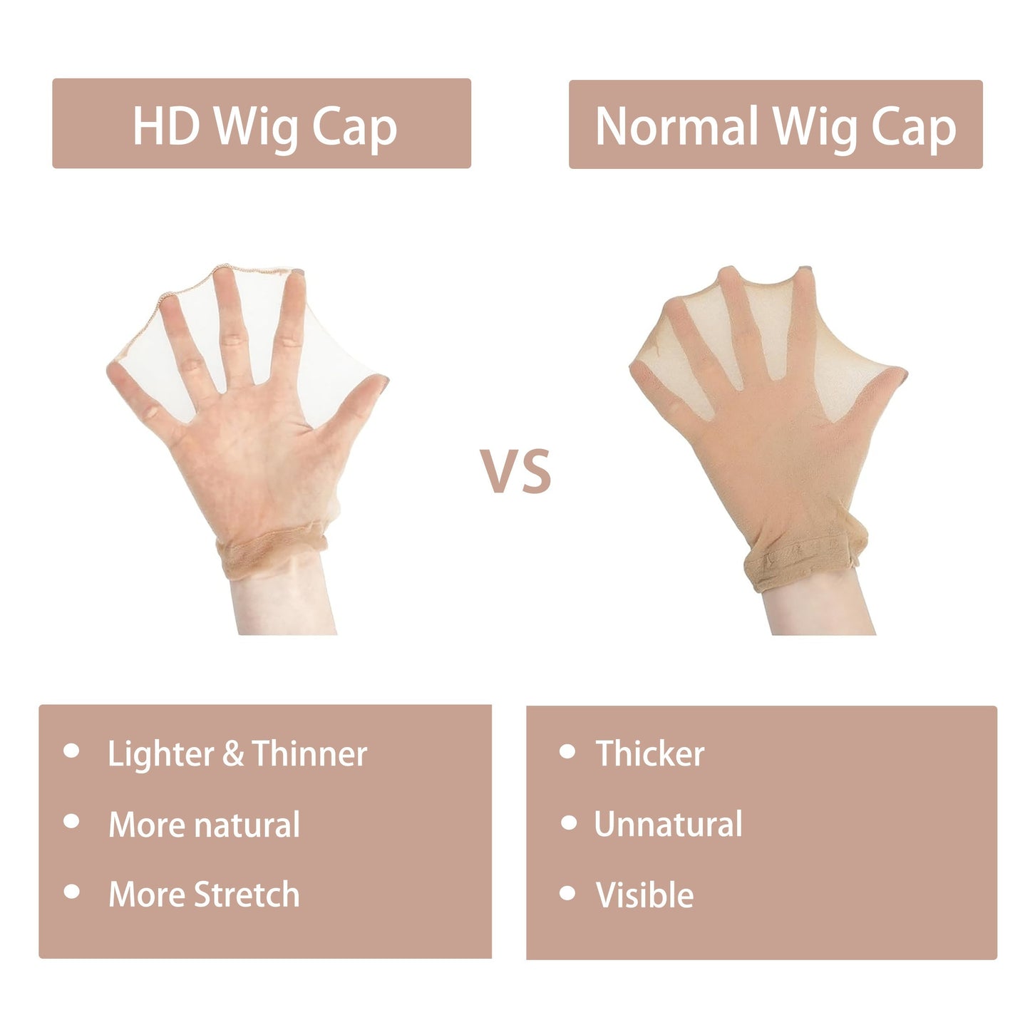[2pcs Adult Hat Wig] 2pcs Soft Breathable Adult Hat Wig | Stretchy Nylon, Suitable for Halloween and Role-Playing Use, Unisex for Men and Women, High Definition Transparent Wig Cap