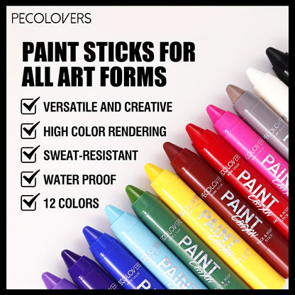 [1pc Vibrant Paint Stick] 1pc Vibrant Waterproof Paint Stick | High Pigment, Long-Lasting, Easy Application, Soft Formula in Black/Blue/Green/Purple for Halloween & Costume Parties, Halloween Makeup