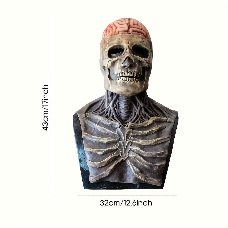 [Scary Horror Mask] Scary Horror Prop - 1pc Natural Latex Blood Cerebrum Full Head Skull Gentleman Mask | Halloween, Christmas Carnival & Cosplay Party | Ideal Masquerade Gift with Frightening Atmosphere