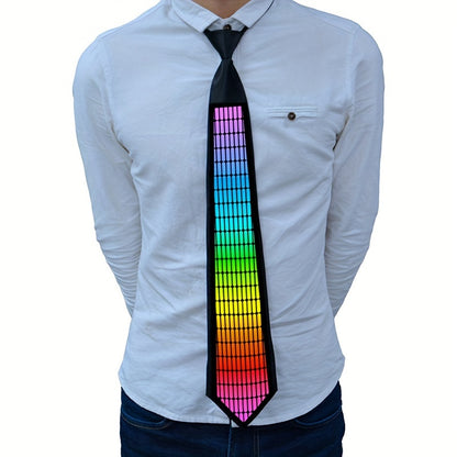 New Product: Voice-Controlled EL Luminous Tie – Innovative and Unique Creative Wear, Perfect for Festivals, Nightclubs, and Party Performances (Excludes 2 AAA Batteries)