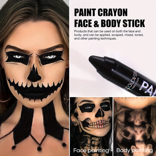 [1pc Vibrant Paint Stick] 1pc Vibrant Waterproof Paint Stick | High Pigment, Long-Lasting, Easy Application, Soft Formula in Black/Blue/Green/Purple for Halloween & Costume Parties, Halloween Makeup