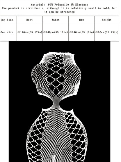 1pc Sexy Women's Glow at Night Fishnet Cover Up Without Bikini - High Elasticity Bodycon Dress with Hollow Out Cutouts, See-Through Beachwear for Music Festivals, Summer Vacations & Night Out, Festival Attire, Bodycon Fashion