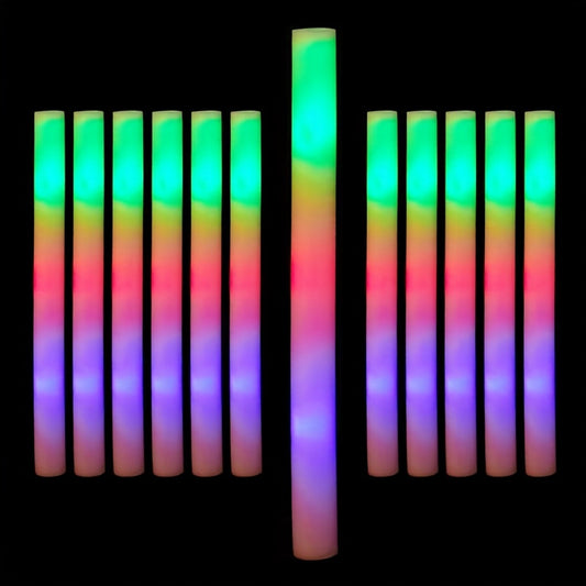 50pcs 35cm Tricolor LED Emitting Foam Glow Stick With Three Emission Modes Suitable For Valentine'S Day Decoration, Halloween, Mother'S Day, Weddings And Other Holiday Events, Parties And Gatherings