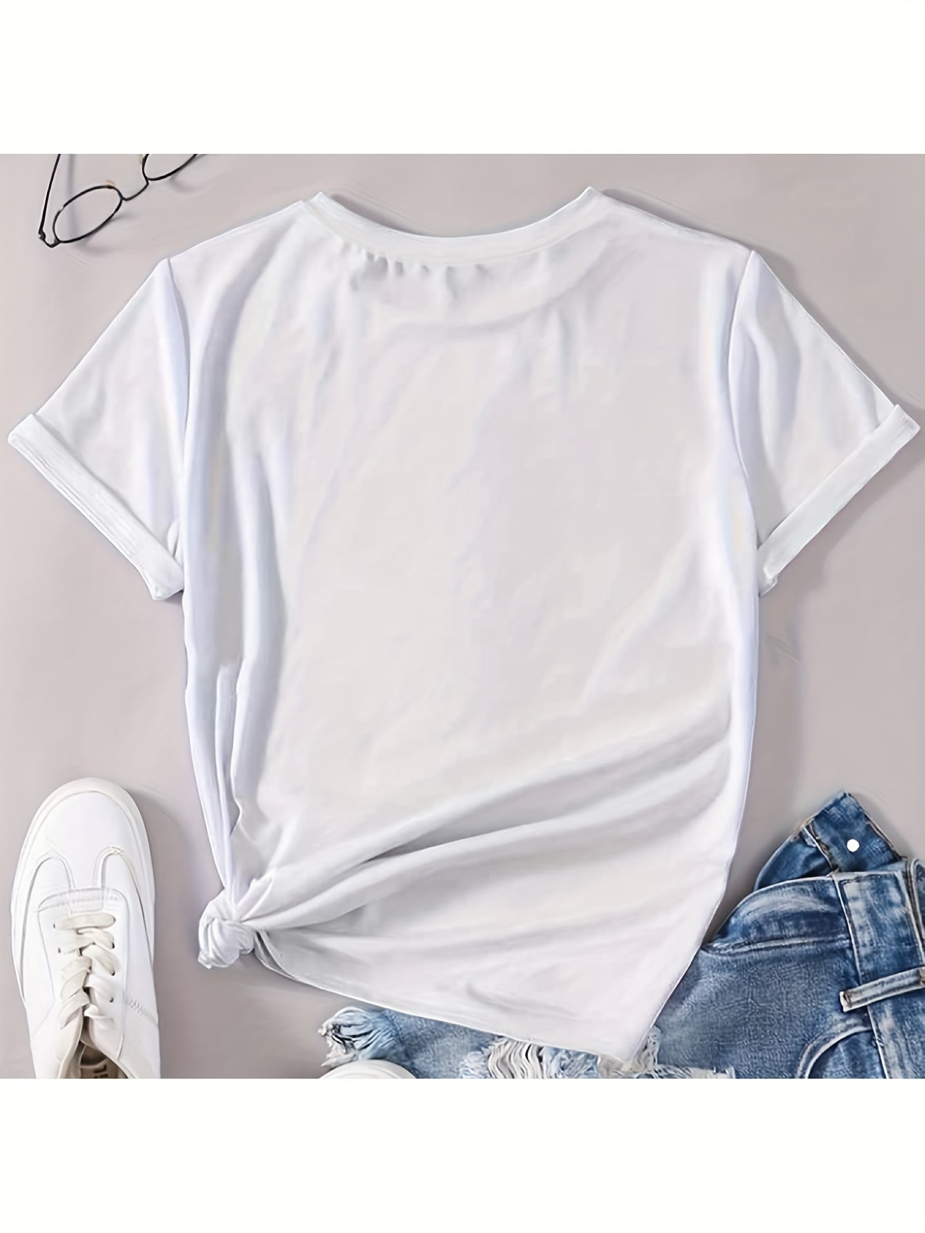 Women's Casual Graphic Print T-Shirt - Short Sleeve Crew Neck, Black with Bold "DONK!" Design, Lightweight & Comfortable for Spring & Summer, Everyday Comfort | Relaxed Fit Tee | Durable Fabric